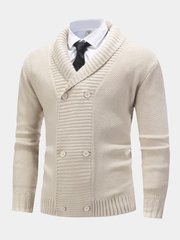 RIBBED KNIT CARDIGAN FOR MEN