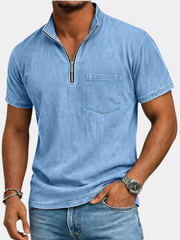 HALF ZIP POLO SHIRT FOR MEN