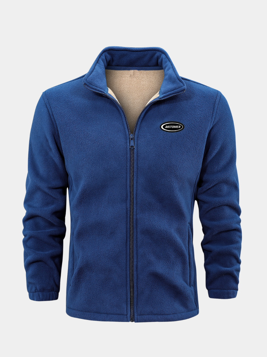 STAND COLLAR FLEECE JACKET FOR MEN