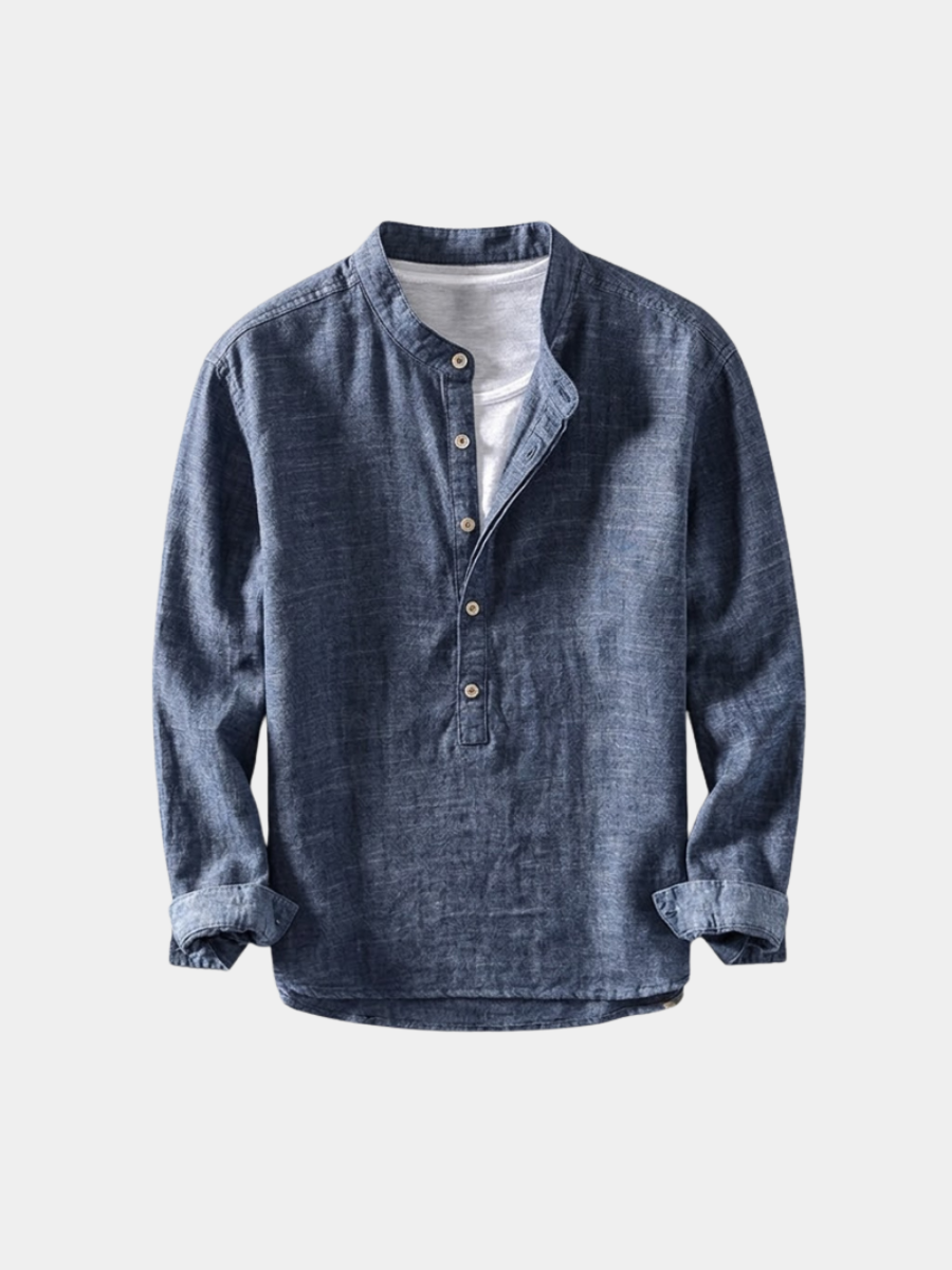 RELAXED STAND COLLAR SHIRT FOR MEN