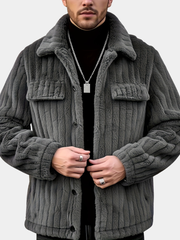 STRIPED LAPEL JACKET FOR MEN
