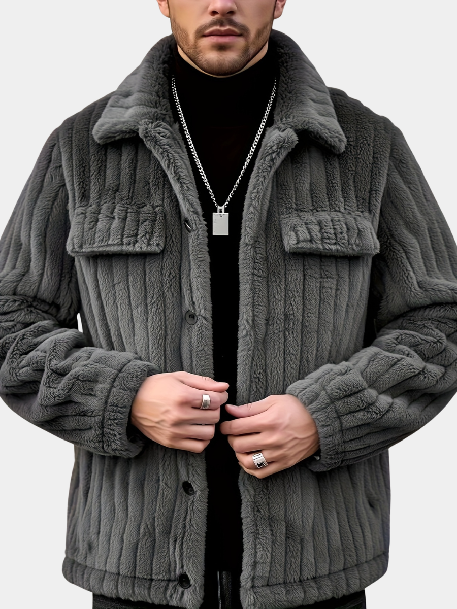 STRIPED LAPEL JACKET FOR MEN