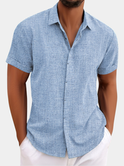 LINEN LAPEL SHIRT FOR MEN
