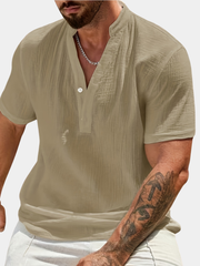 LINEN V-NECK SHIRT FOR MEN
