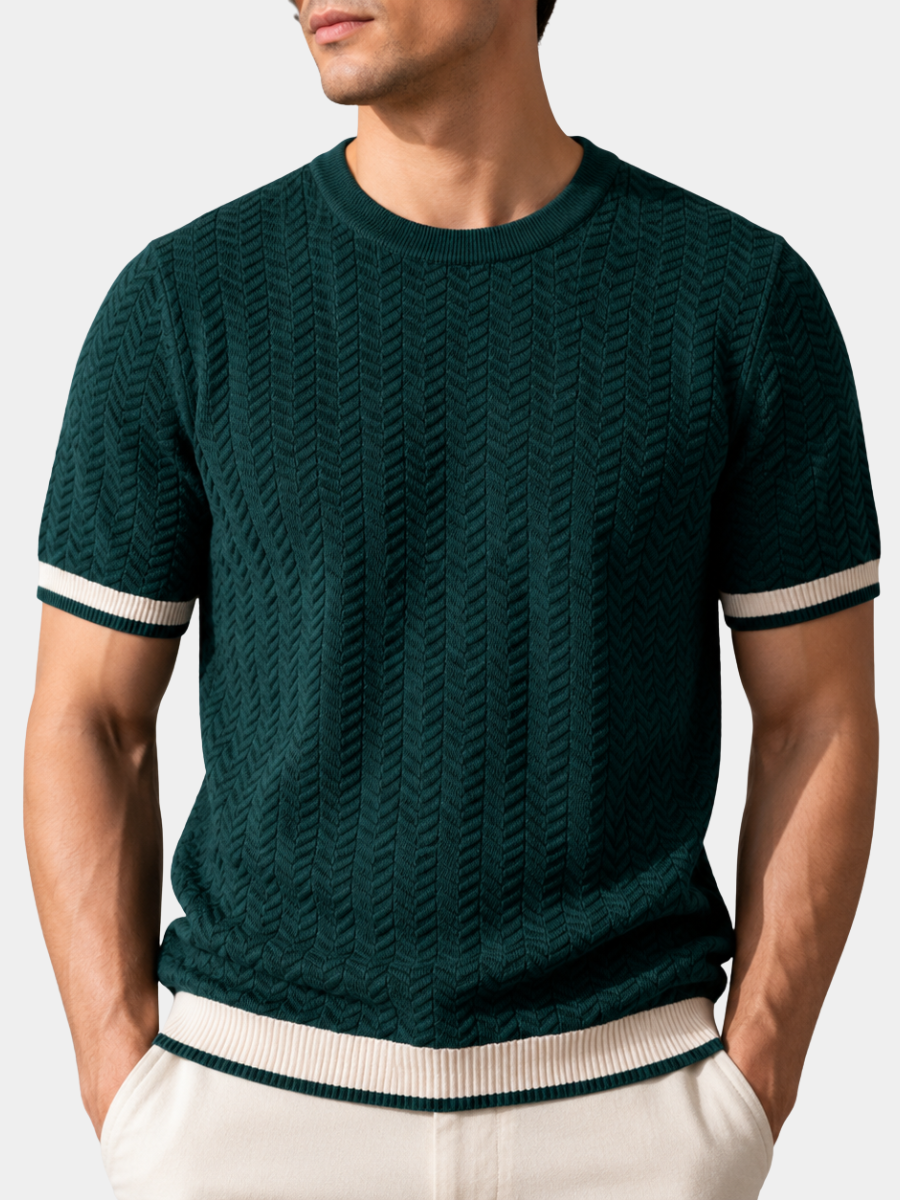 TEXTURED KNIT T-SHIRT FOR MEN