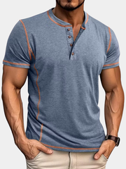 BUTTON HENLEY T-SHIRT FOR MEN