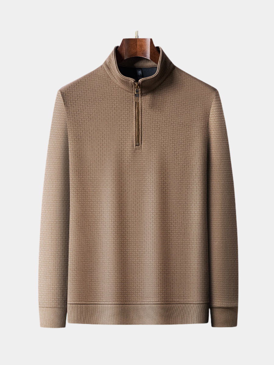 SILK QUARTER ZIP PULLOVER FOR MEN