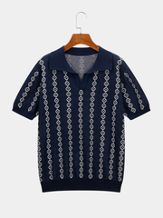 GEOMETRIC KNIT SHIRT FOR MEN