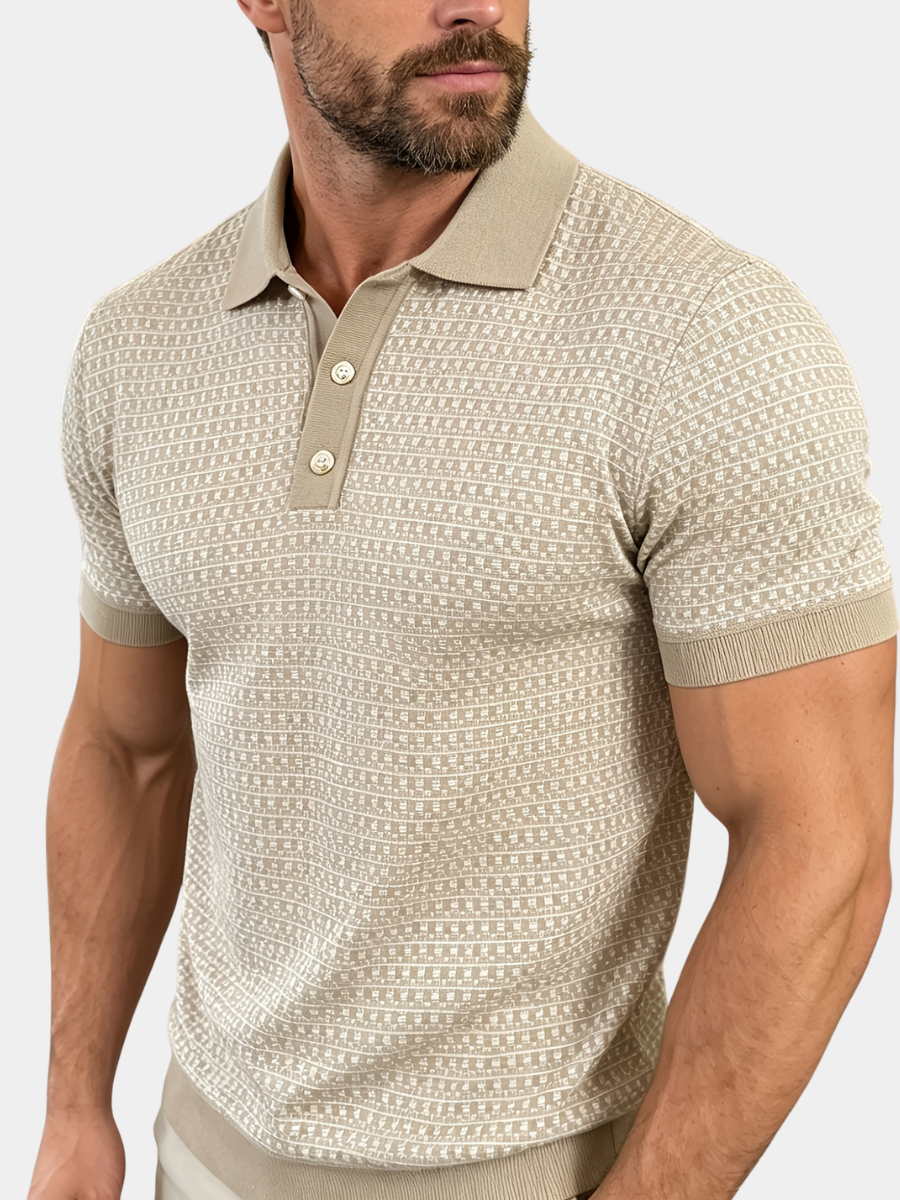PLAID KNIT POLO SHIRT FOR MEN