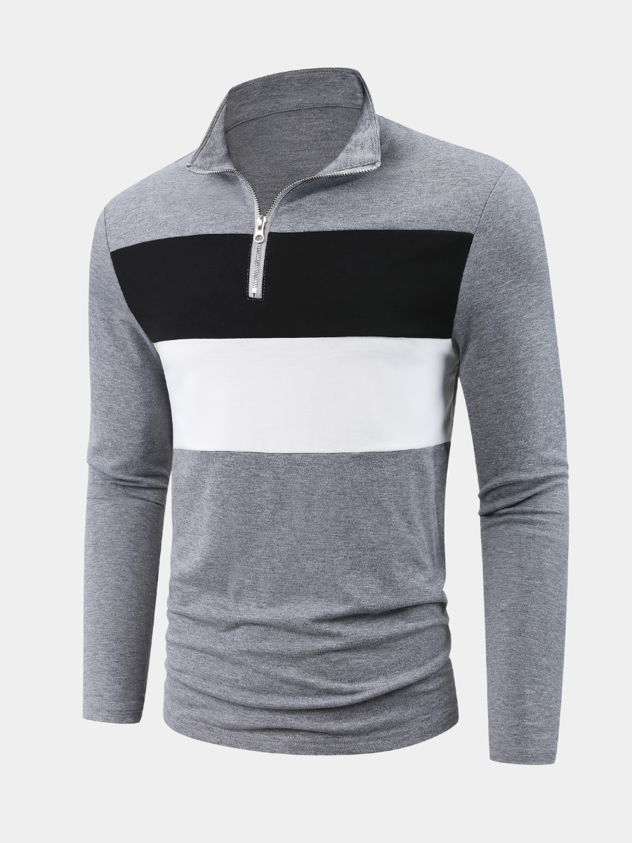COLOR BLOCK ZIP SHIRT FOR MEN