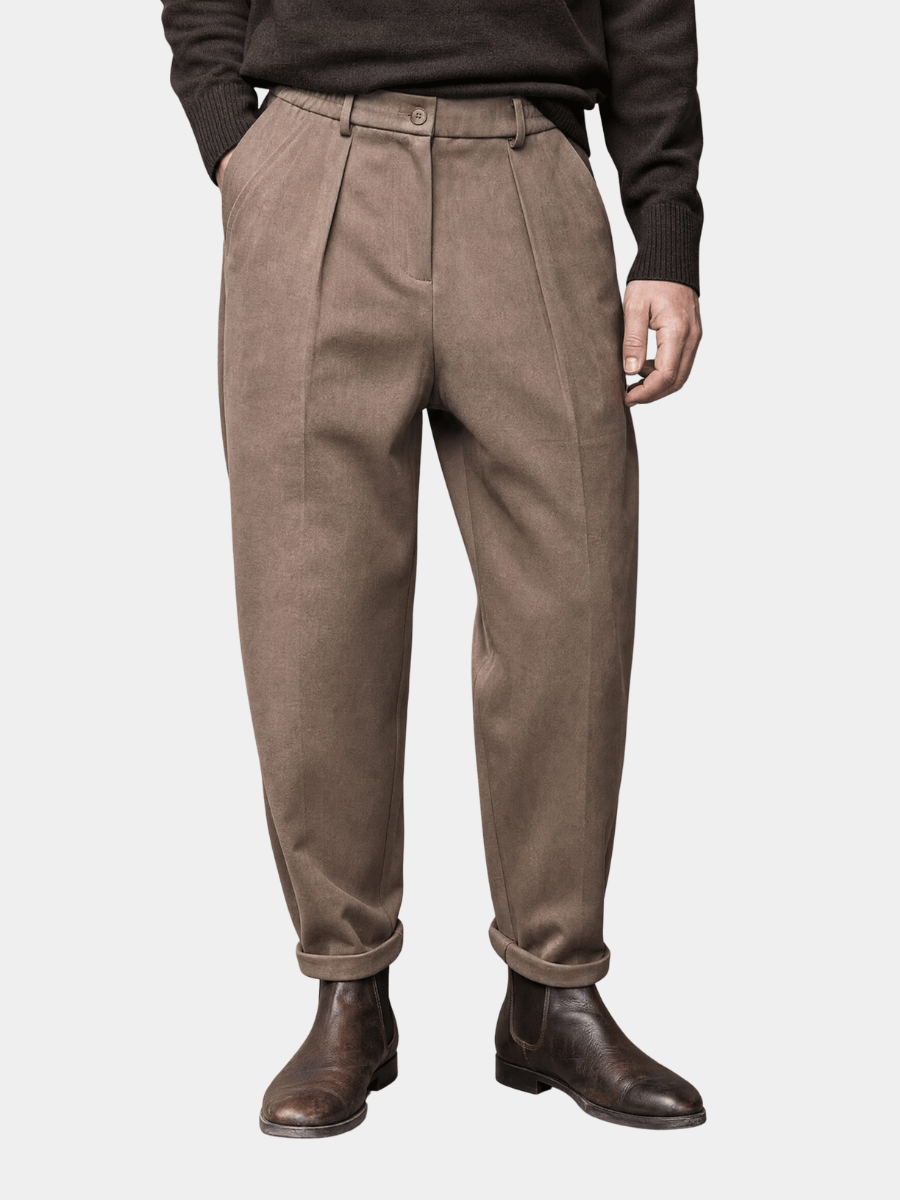 TAPERED WOOL BLEND TROUSERS FOR MEN