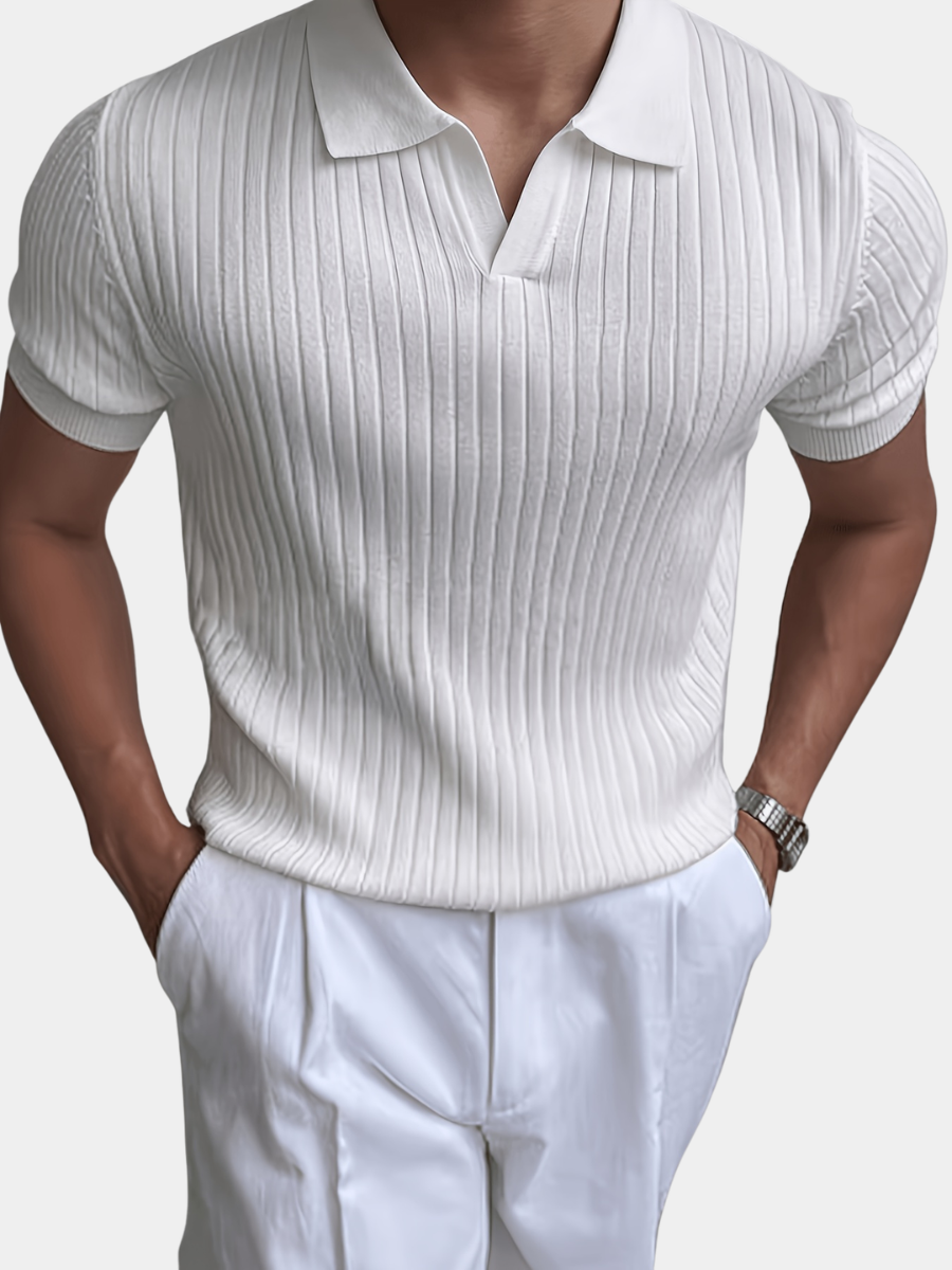 TEXTURED POLO TOP FOR MEN