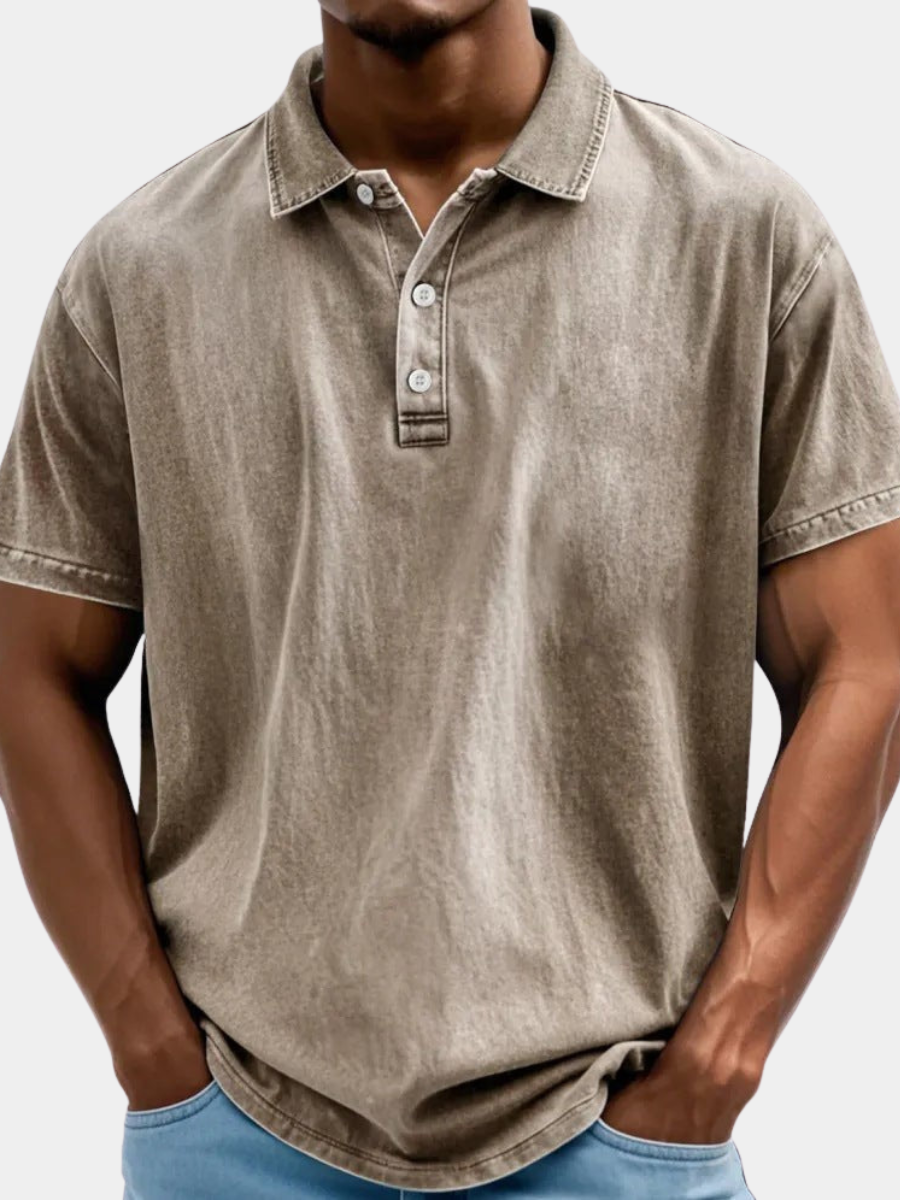 WASHED POLO SHIRT FOR MEN