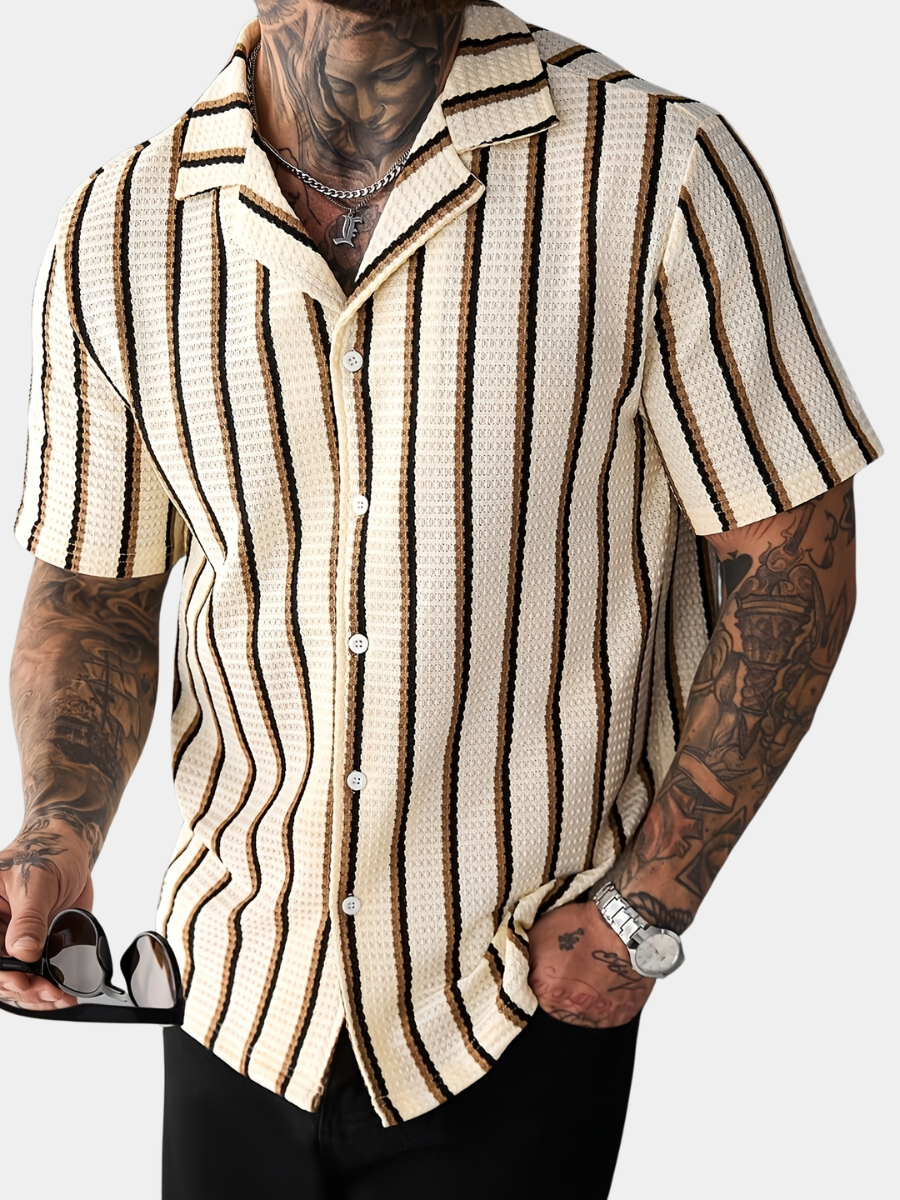 STRIPED KNIT SHIRT FOR MEN
