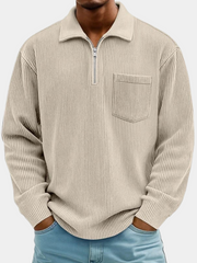 HALF ZIP CHEST POCKET SWEATER FOR MEN