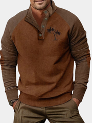 COLOUR BLOCK COLLARED KNIT SHIRT FOR MEN