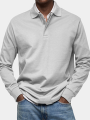 SMART COLLAR LONG SLEEVE POLO SHIRT FOR MEN