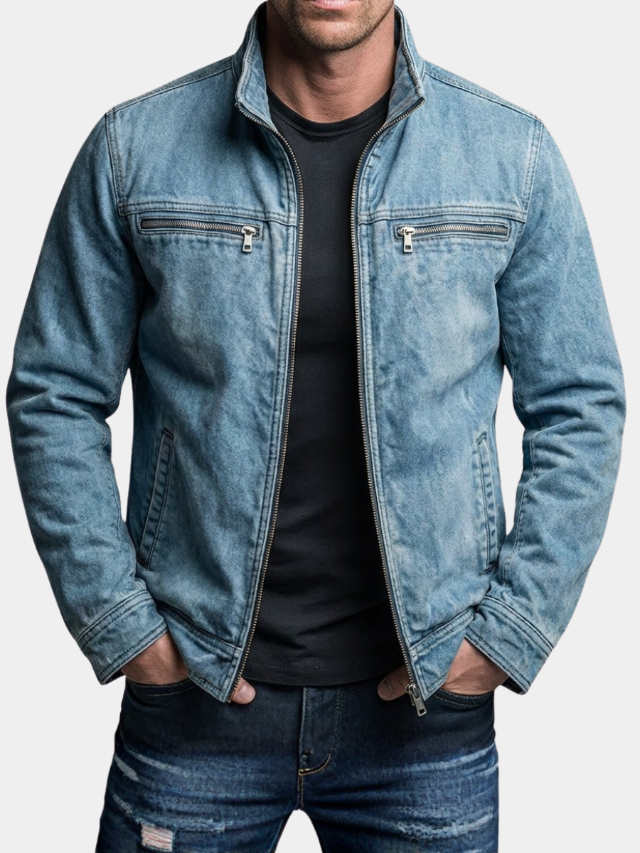 VINTAGE WASHED COTTON JACKET FOR MEN