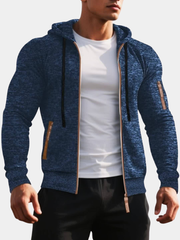 HOODED ZIP KNIT SWEATER FOR MEN