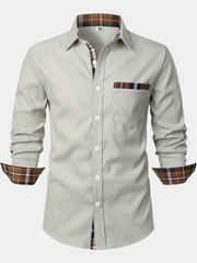 CORDUROY PLAID SHIRT FOR MEN