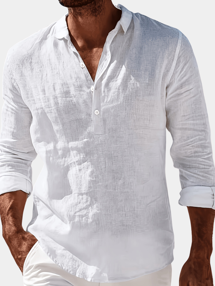 LINEN BLEND POLO SHIRT FOR MEN