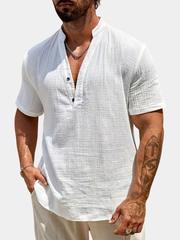 LOOSE HENLEY SHIRT FOR MEN