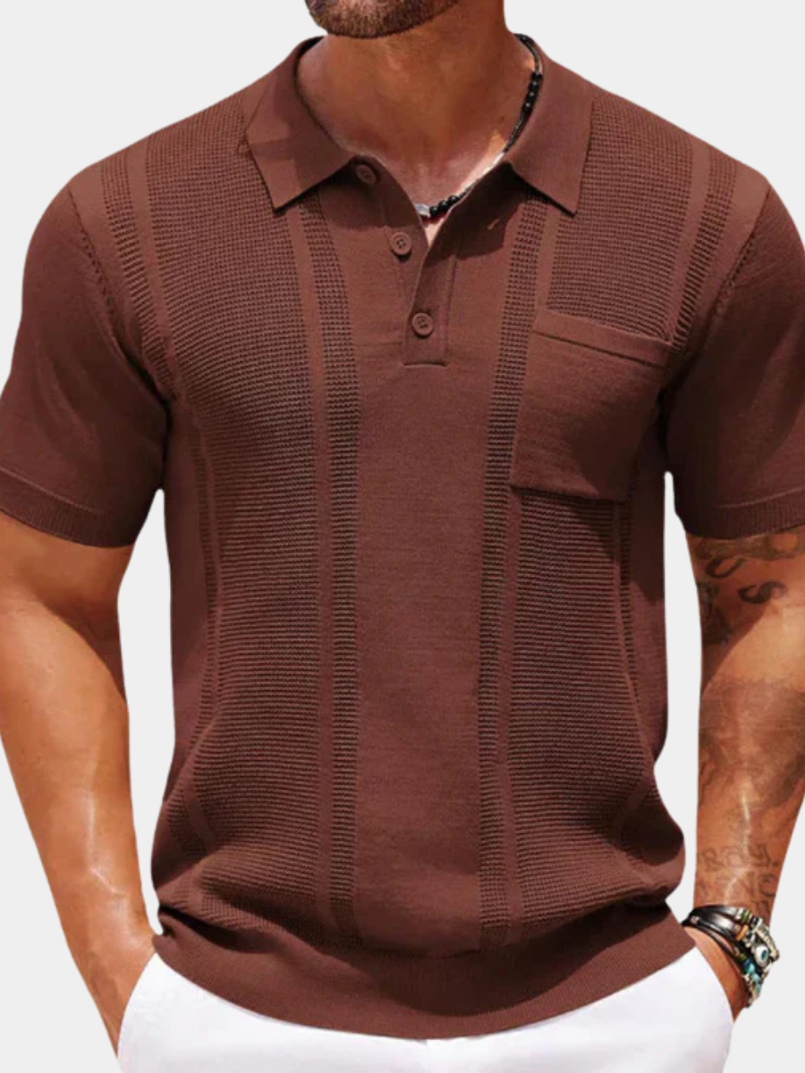SLEEK TEXTURED POLO SHIRT FOR MEN