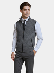 FULL ZIP STAND COLLAR CARDIGAN FOR MEN