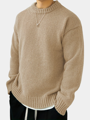 SOLID KNIT CREWNECK SWEATER FOR MEN