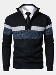 WARM LINED HALF ZIP SWEATER FOR MEN