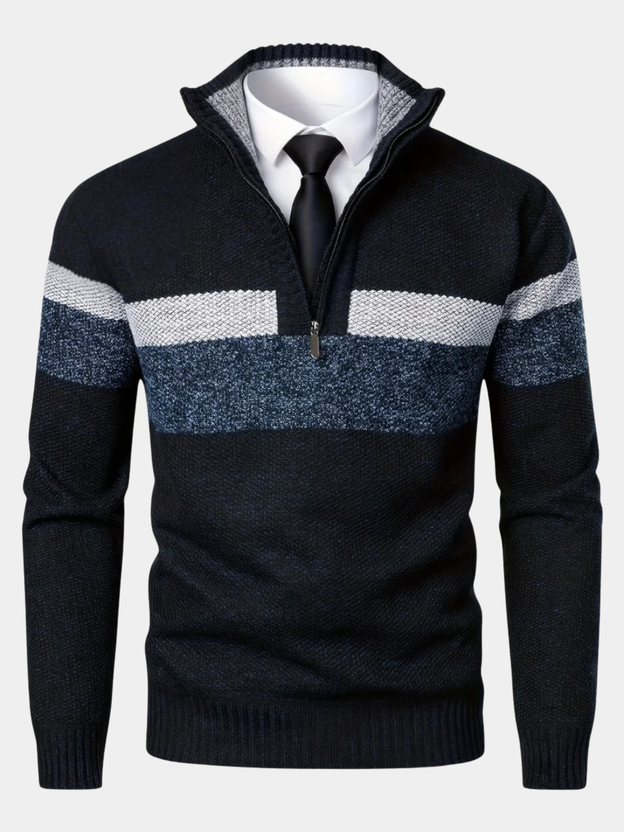 WARM LINED HALF ZIP SWEATER FOR MEN