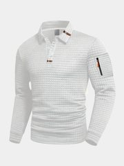 WAFFLE KNIT POLO FOR MEN