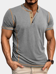 COLOUR BLOCK HENLEY SHIRT FOR MEN