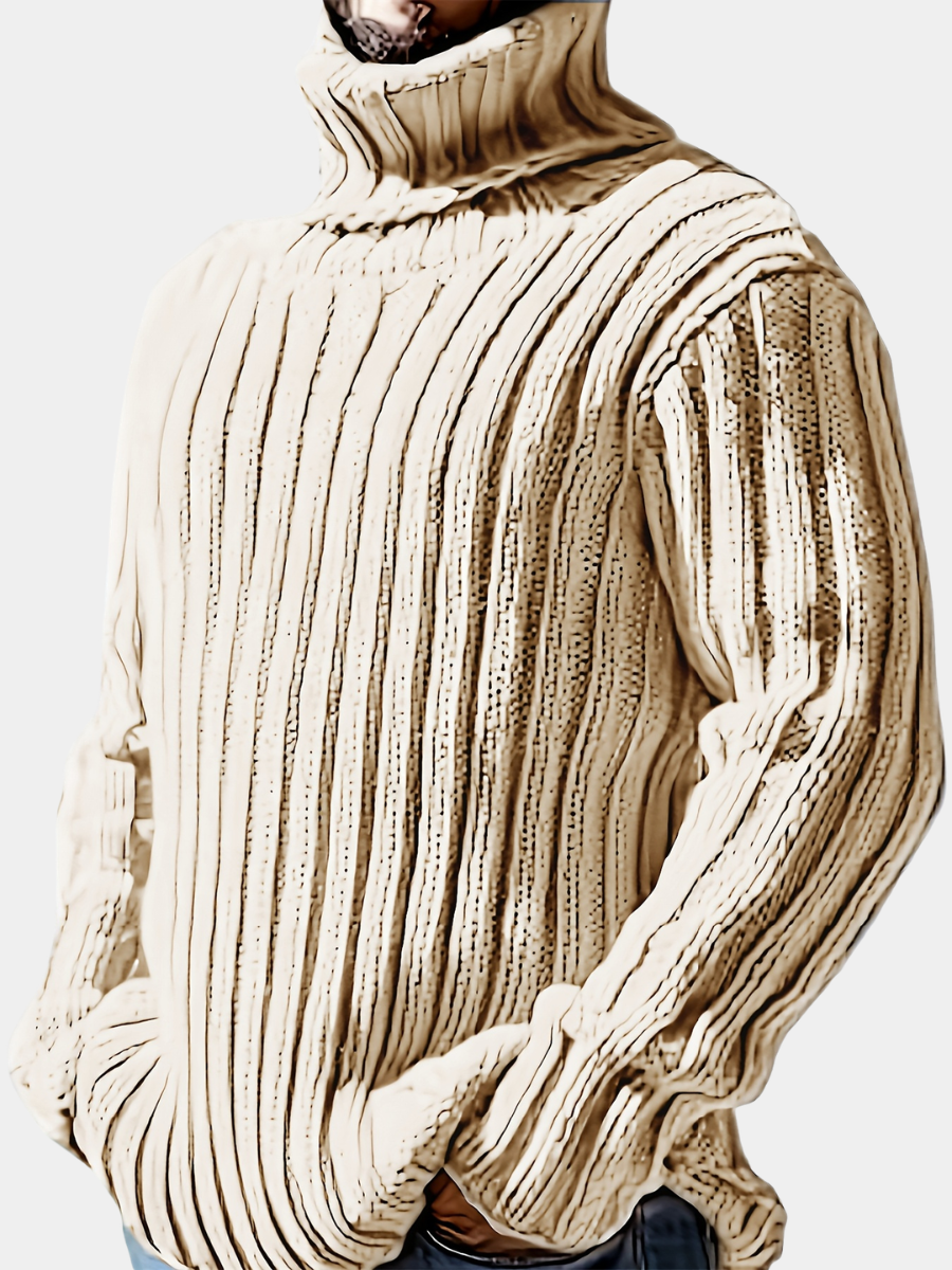 TEXTURED HIGH NECK SWEATER FOR MEN