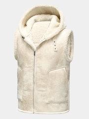 HOODED FUR-LINED VEST FOR MEN