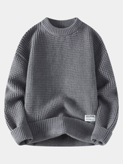HONEYCOMB KNIT CREWNECK SWEATER FOR MEN
