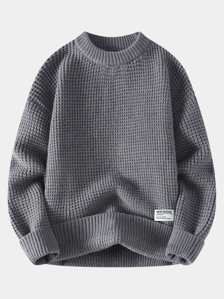 HONEYCOMB KNIT CREWNECK SWEATER FOR MEN