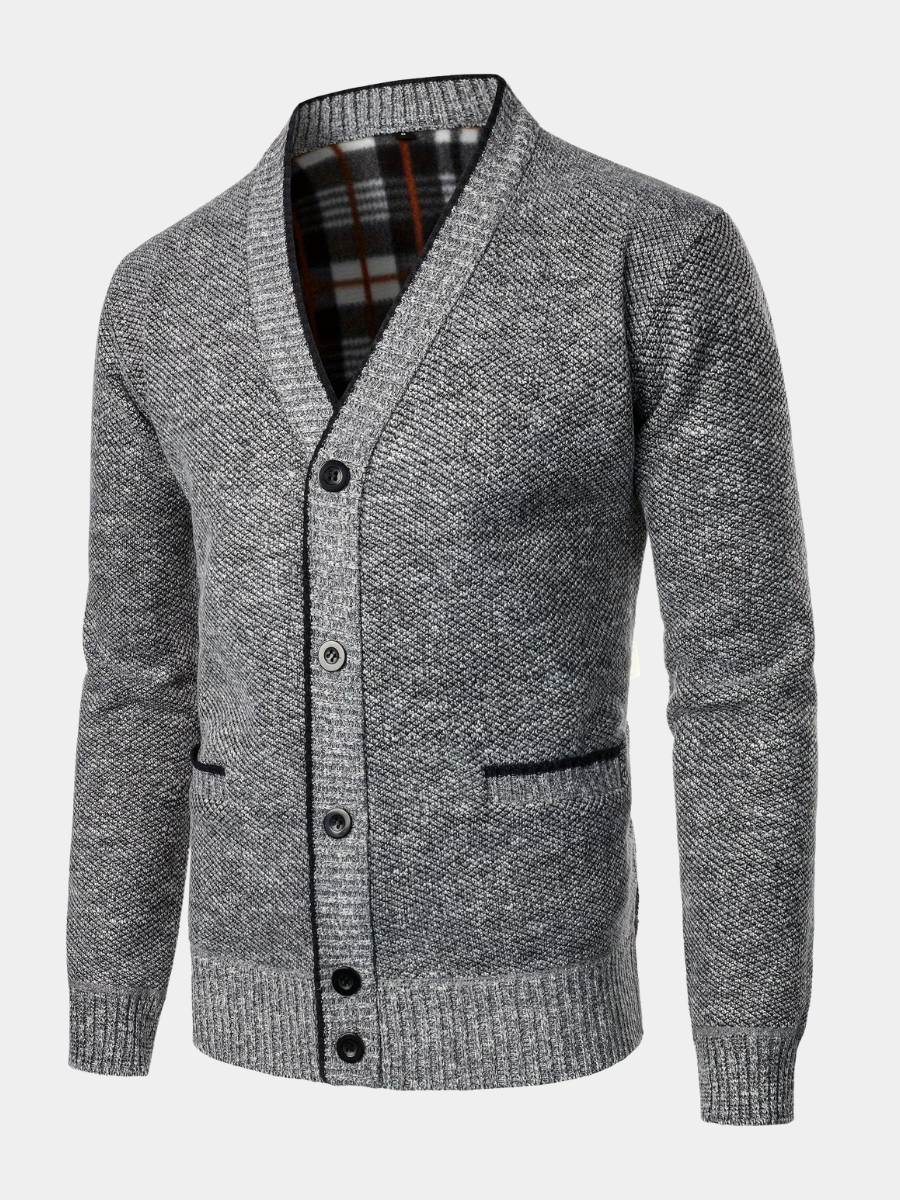 SOLID KNIT CARDIGAN FOR MEN
