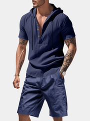 HOODED SHORT SET FOR MEN