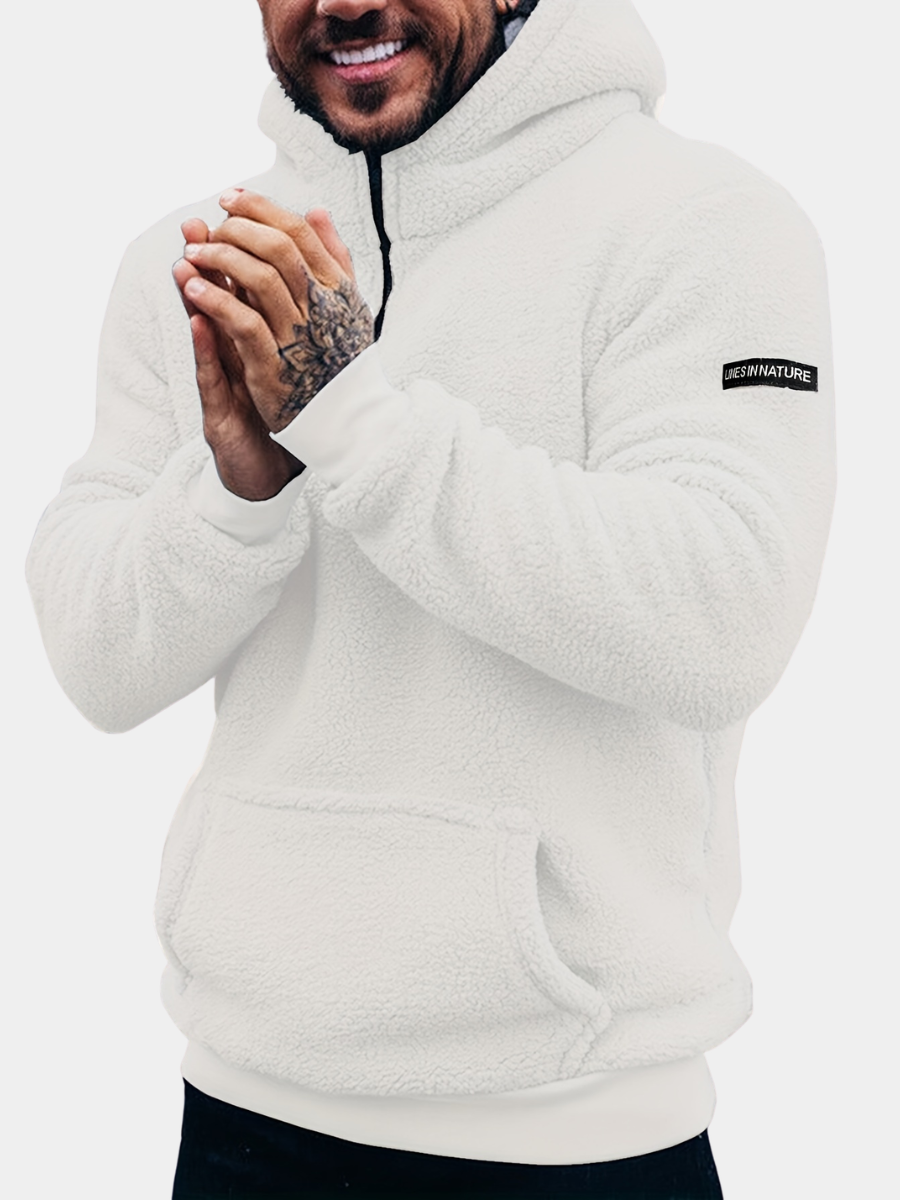 PLUSH HOODED ZIP HOODIE FOR MEN