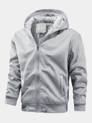 THICK LINED HOODED ZIP HOODIE FOR MEN