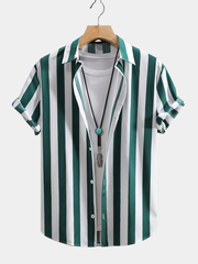 STRIPED BUTTON FRONT SHIRT FOR MEN