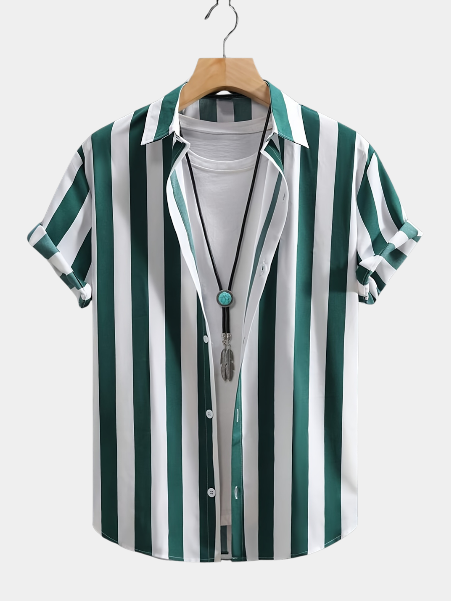 STRIPED BUTTON FRONT SHIRT FOR MEN