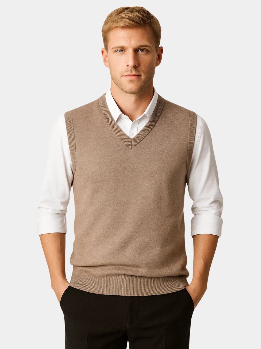 V-NECK SWEATER VEST FOR MEN