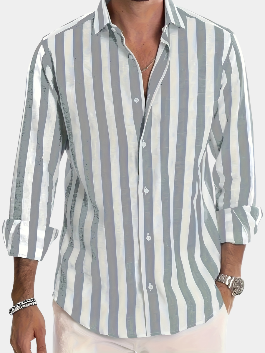 STRIPED COLLARED SHIRT FOR MEN