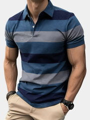 STRIPED COLLAR POLO SHIRT FOR MEN