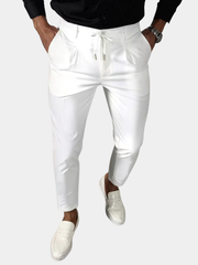 PLEATED TAPERED ANKLE TROUSERS FOR MEN