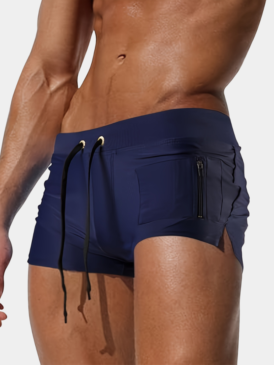 SOLID SWIM SHORTS FOR MEN