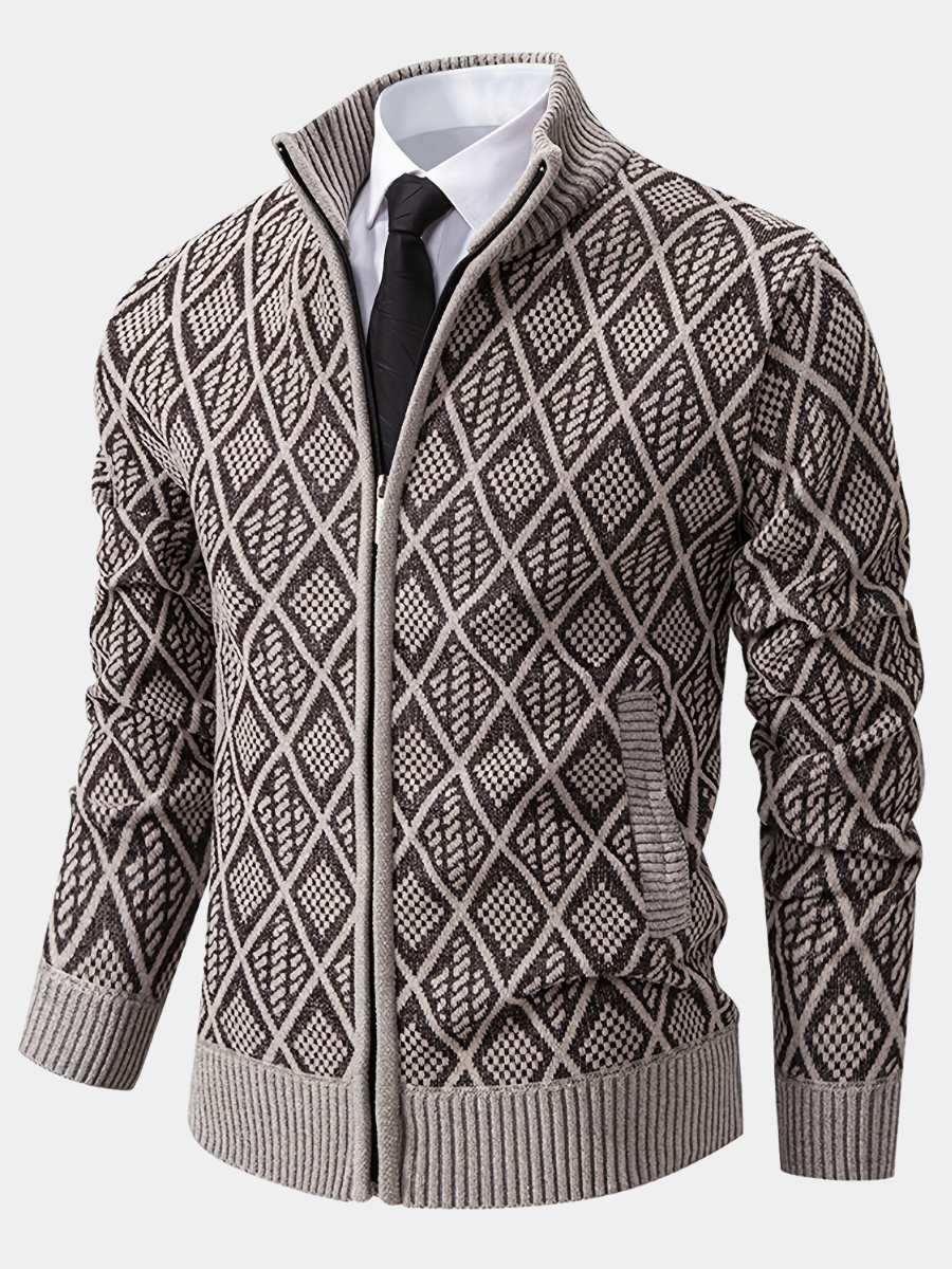 GEOMETRIC KNIT CARDIGAN FOR MEN
