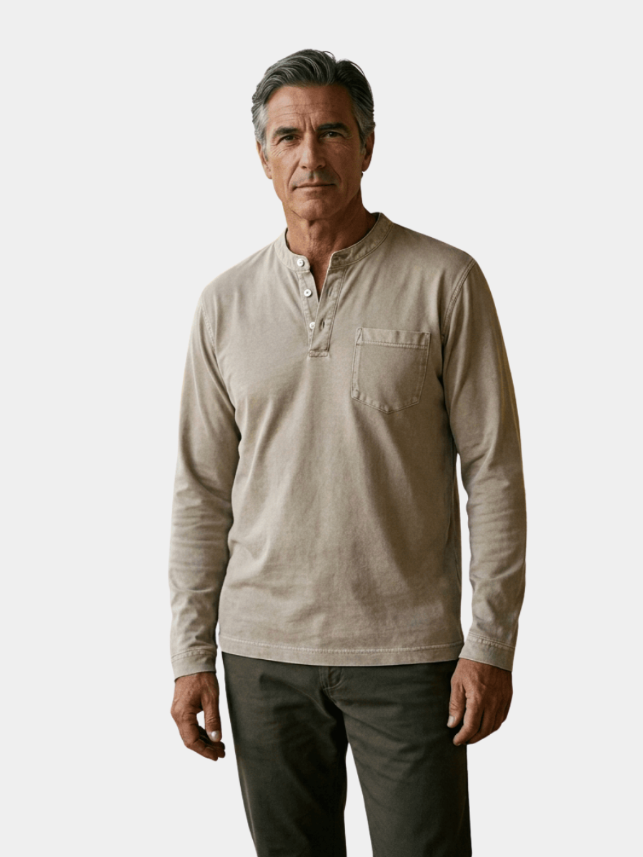 GARMENT WASHED SHIRT FOR MEN